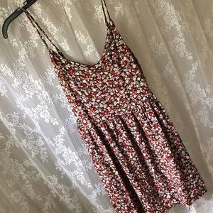 Spaghetti strap floral baby doll dress